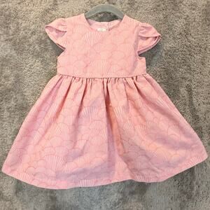 Mamas & Papas Pink Dress Baby Toddler Girl 12-18 Months Seashell Print